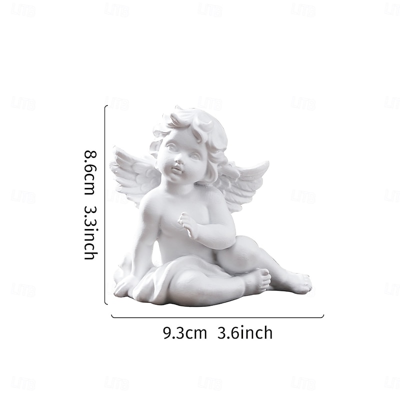 Vintage Angel Resin Figurine, Elegant Tabletop Decoration, Retro Home Decor Accent for Living Room, Store, and Restaurant Display3