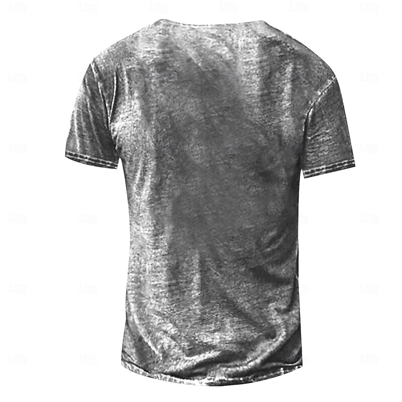 Men's Button T Shirt Henley Shirt Tee Short Sleeve Shirt Short Sleeve Henley Summer Fashion Designer Fashion Vacation Street Going out Dark Brown Dark Gray Green Top Tee for Men2