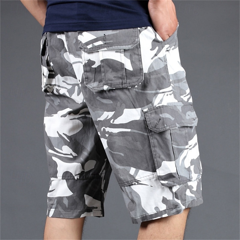 Men's Cargo Shorts Camo Shorts Shorts Summer Shorts Multi Pocket Flap Pocket Camo Camouflage Comfort Wearable Knee Length Outdoor Sport Daily Fashion Casual White Yellow2