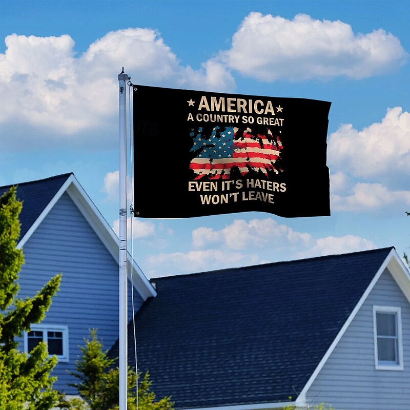 4th of July Outdoor Indoor With Grommets Patriotic Flag Independence Day American House Yard Garden Decorations Holiday Banner Sign4