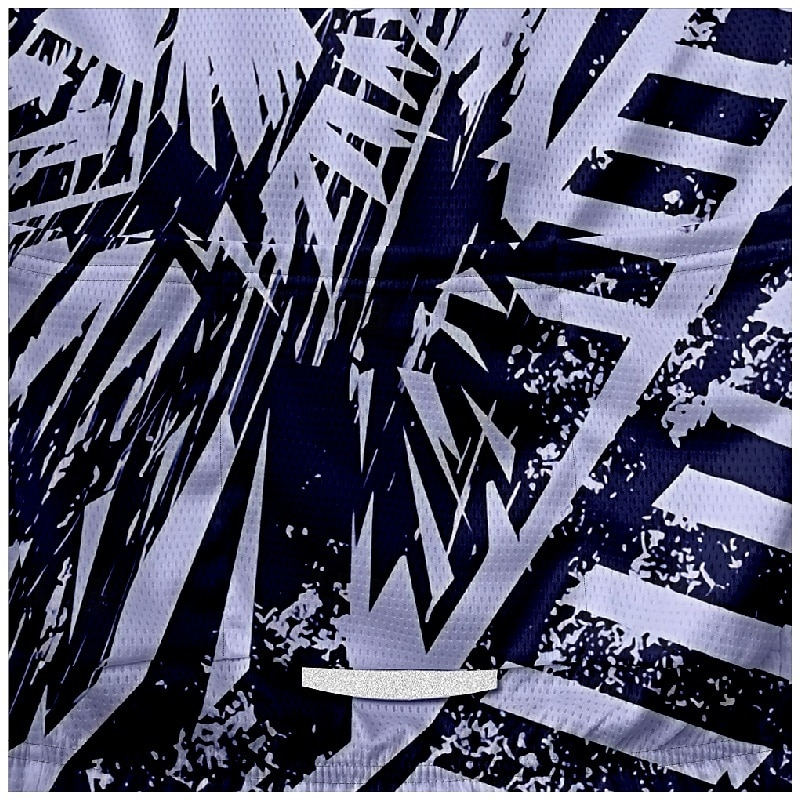 Men's Cycling Jersey Geometric Short Sleeve Bike Tee Tshirt Jersey with 3 Rear Pockets Mountain Bike MTB Quick Dry Anatomic Design Wicking Breathable Sports Purple Clothing Apparel3