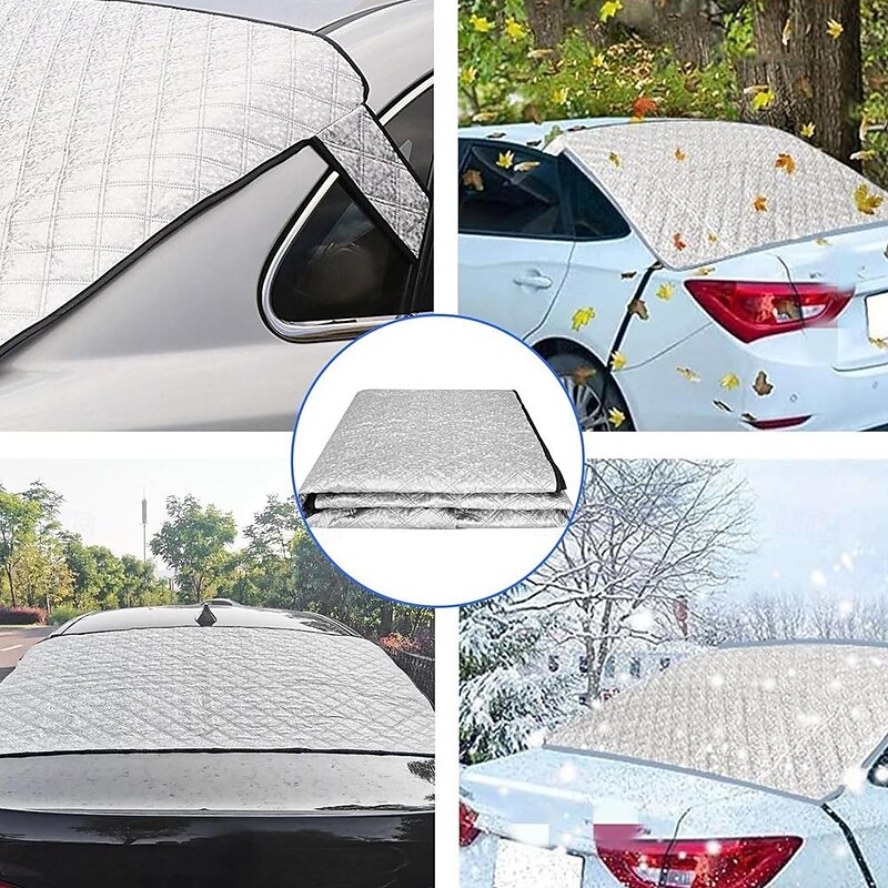 Rear Windshield Snow Cover Windshield Cover For Ice And Snow With 3 Magnetic Suction Points And 2 Fixed Hooks Suitable For Most Sedans And SUV4