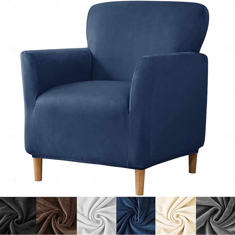 Armchair Slipcover,Stretch Velvet Armchair Cover Soft Chair Covers with Arms for Living Room Furniture Protector