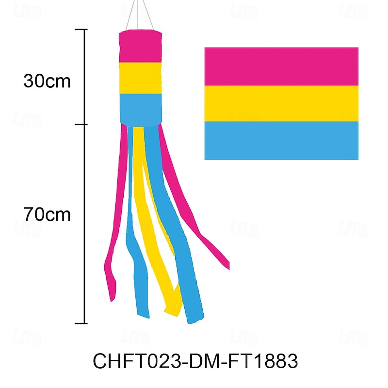 June Pride Month Rainbow Column Windsock Flag Fly in Breeze Outdoor Hanging Colorful LGBT+ Parade Garden Decorative Flag with Rainbow Long Tails Happy Pride