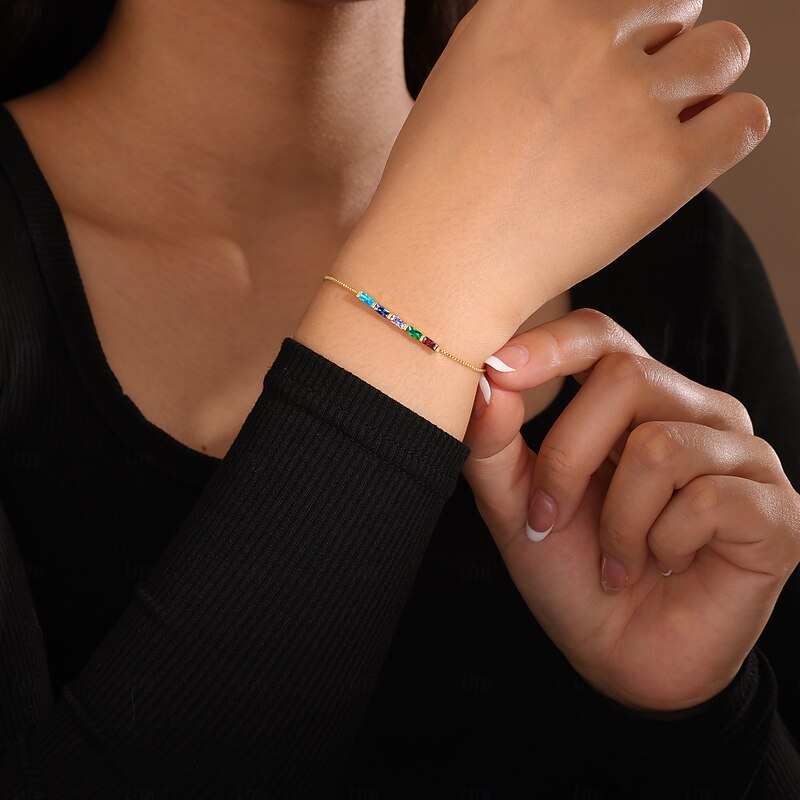 Personalized Birthstone Bracelet Custom Best Gift for Mom – Jewelry with Loved One's Birthstone, Ideal for Mother's Day, Valentine's Day, or Birthday3