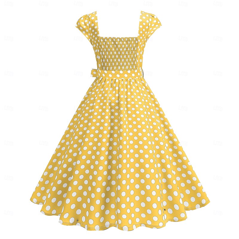 Retro Vintage 1950s Grease Outfits Dress Swing Dress Polka dots Fancy Dress Women's Carnival Masquerade Daily Wear Bachelorette Party Adults' Dress Homecoming Dresses3