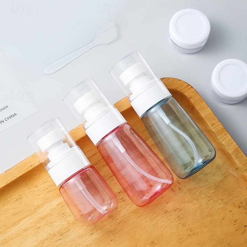 Travel Bottles Set 7-Piece, Refillable Cosmetic and Toiletry Containers, Shampoo, Lotion, Face Wash, Squeeze, Press, and Spray Bottles for Packing4