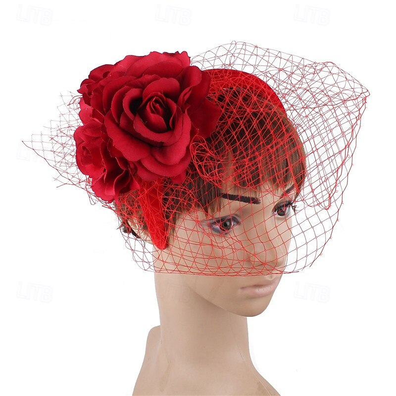 Headpiece Net Wedding Evening Party Elegant Wedding With Flower Headpiece Headwear3