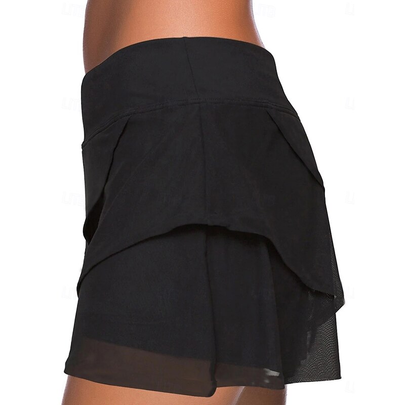 Women's Swimsuits Bikini Bottom Skirt Swimsuit High Waist Vacation Beach Wear Solid Color Sleeveless Bathing Suits3