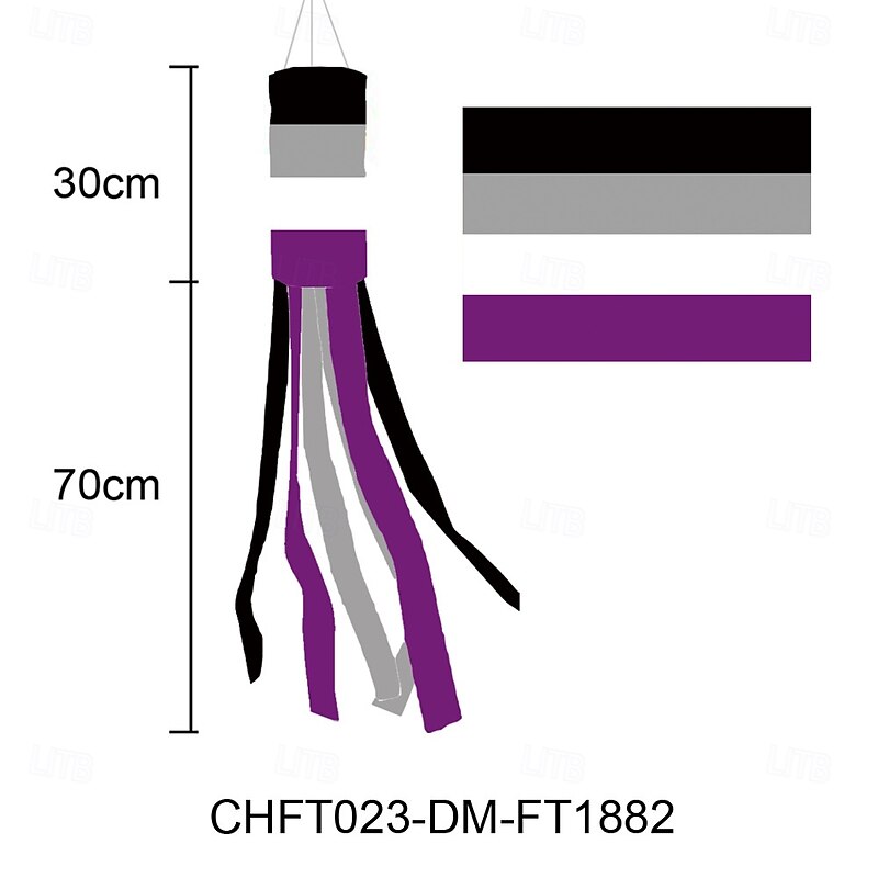 June Pride Month Rainbow Column Windsock Flag Fly in Breeze Outdoor Hanging Colorful LGBT+ Parade Garden Decorative Flag with Rainbow Long Tails Happy Pride2