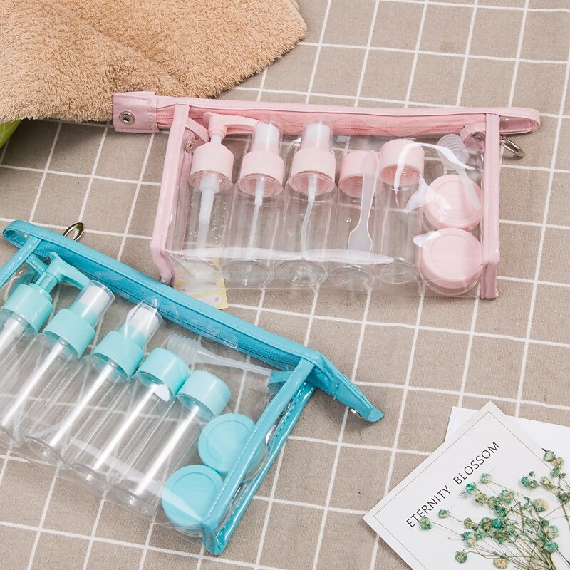 Travel Bottles Set 11-Piece, Refillable Toiletry Containers for Cosmetics, Shampoo, Lotion, Face Wash, Squeeze Tubes, Press and Spray Bottles