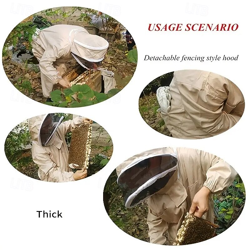 1 Piece Men's Bee Suit Beekeeper Suite Beekeeper Suit With Veil Full-body Durable Beekeeper Suite Suitable for Professional Beekeepers and Beginners4