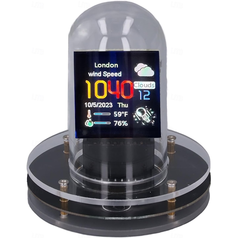 LED Night Lights WiFi-Synced Nixie Tube Clock 1.54 Inch LCD Screen Weather Display 12/24 Hour Electronic Touch to Switch Themes Clock RGB Digital Clock with Electronic Album Feature for Home Office 1PC3