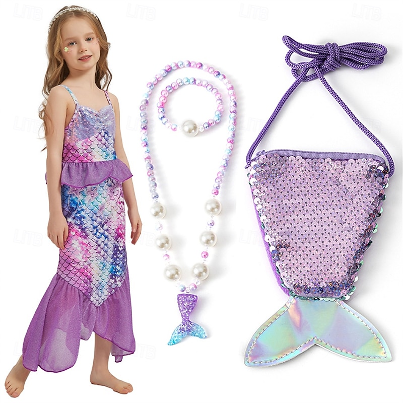 The Little Mermaid Little Mermaid Princess Mermaid Dress Theme Party Costume Cosplay Movie Cosplay for Girls' Kid's Carnival Masquerade Party Holiday2