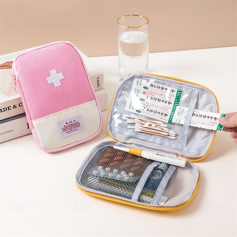 Medicine Storage Box Set, Portable Travel Compact First Aid Kit, Medical Organizer Bag for Medications & Essentials, Small Emergency Pouch for Travel3