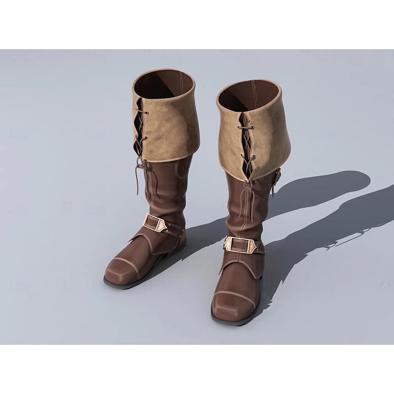 Retro Vintage Medieval Renaissance Shoes Boots Pirate Viking Elven Fancy Dress Men's Viking Fantasy Halloween Carnival Performance Party LARP Adults' Shoes2