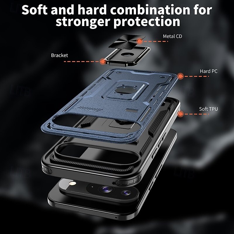 Phone Case For Google Pixel 9 Pro Pixel 9 Pro XL Pixel 9 Back Cover Ring Holder Magnetic Shockproof Retro TPU PC2