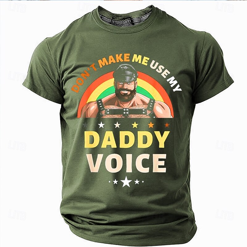 Men's Funny Short Sleeve T-Shirt Don't Make Me Use My Daddy Voice Graphic Tee2
