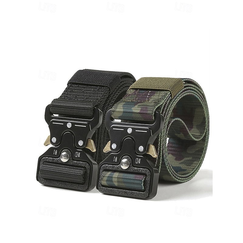 Durable Camouflage Tactical Belt with Metal Buckle - Stylish and practical for outdoor enthusiasts who enjoy hiking, camping and military themed activities4