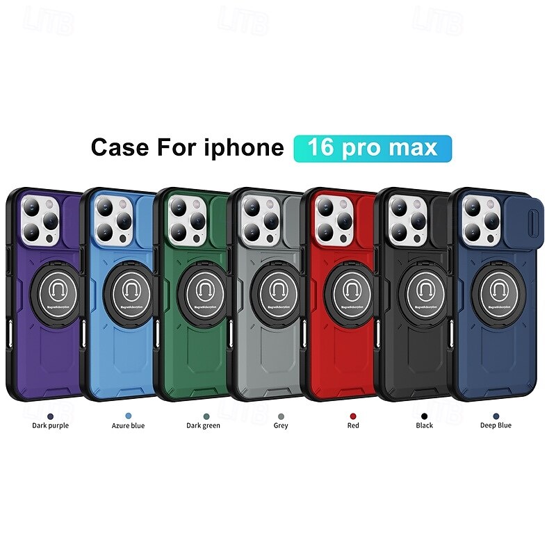 Phone Case For iPhone 16 15 14 Pro Max Plus 13 12 11 Pro Max Back Cover with Stand Holder Shockproof Retro TPU PC2