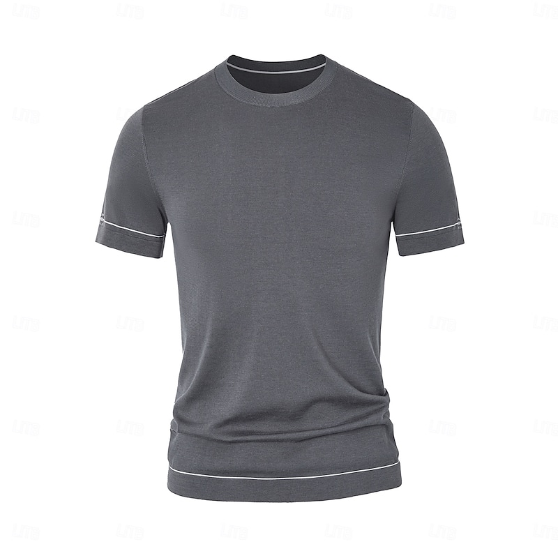 Men's T Shirt Short Sleeve Crew Neck Summer Solid Color Daily Casual Daily Leisure Color Block Vacation Causal Casual Dark Gray Black White Top Tee for Men