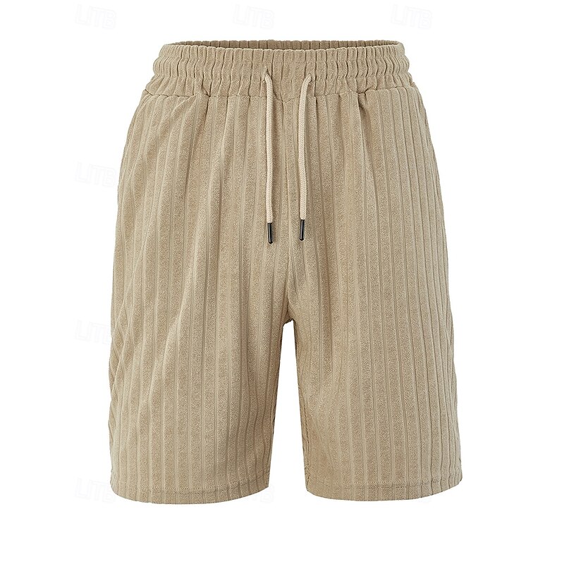 Men's Summer Shorts Beach Shorts Pocket Drawstring Elastic Waist Plain Comfort Breathable Short Vacation Holiday Beach Hawaiian Boho Black Wine3