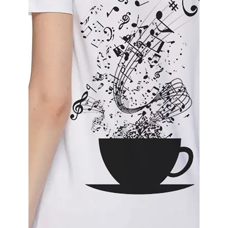 Women's T Shirt Summer Tops Graphic Music Classic Casual Short Sleeve Crew Neck Crop Tops Daily Weekend Print Rainbow Summer Spring Fall4