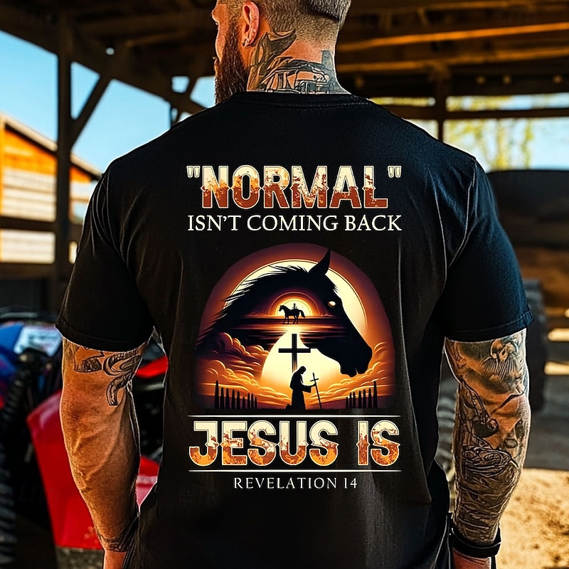 Easter Men's Jesus Christian T Shirt Short Sleeve T shirt 3D Print Crew Neck Shirt Designer Casual Party Holiday Black Blue Green Summer Spring Clothing Apparel S M L XL XXL XXXL