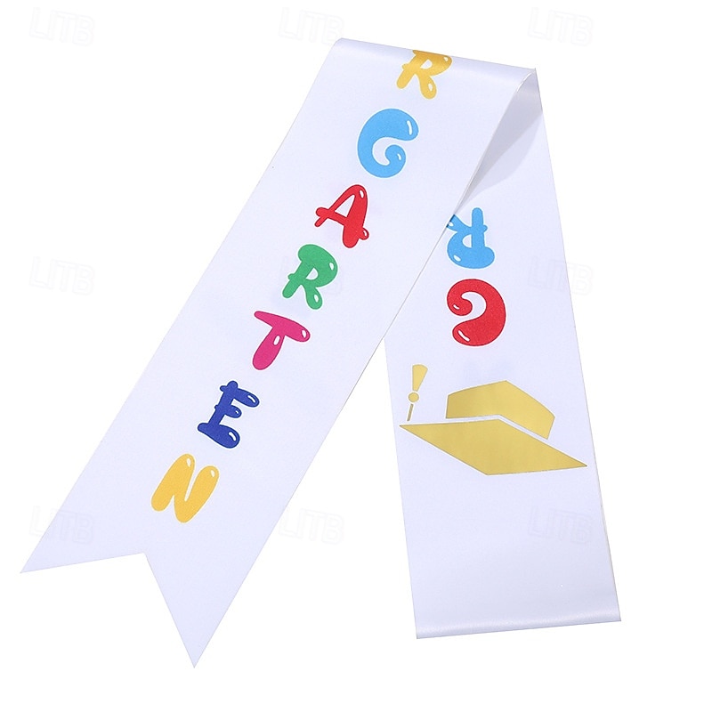 Unisex Graduation Stole for Kids, Plain Graduation Sash, Honor Stole for Students, Children's Graduation Ceremony Sash, Preschool Kindergarten Floral Honor Satin Stole2