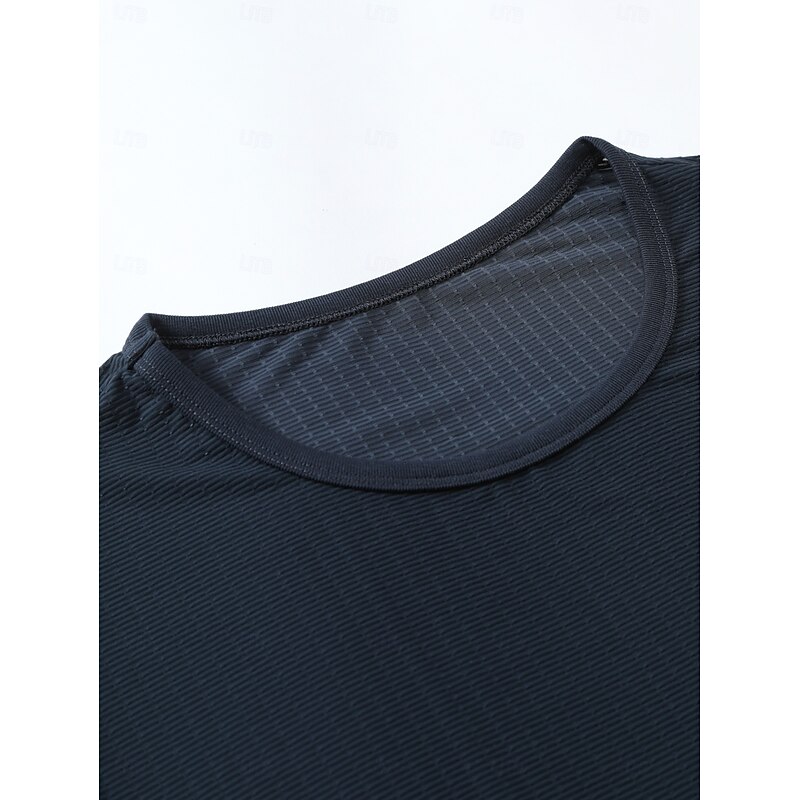 Men's T Shirt Tee Short Sleeve Crew Neck Summer Solid Color Sporty Quick Dry Plain Casual Practise Activewear Black White Gray Top Tee for Men3