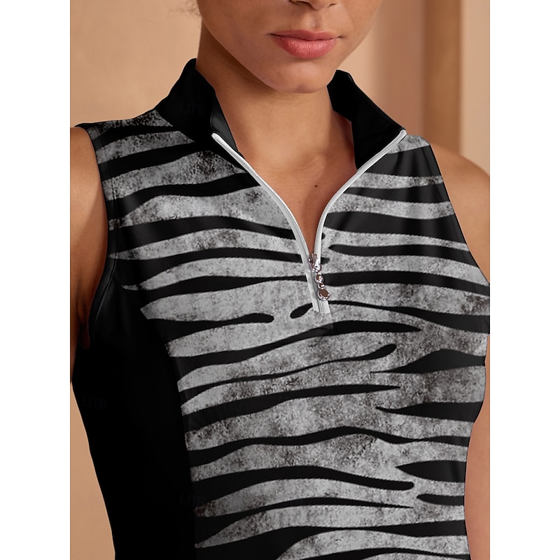 Women's Golf Dress Dark Grey Sleeveless Dress Ladies Golf Attire Clothes Outfits Wear Apparel2