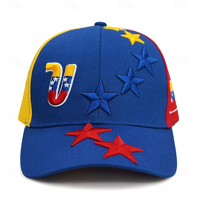 Men's Baseball Cap Sun Hat Trucker Hat Wine Blue Cotton Embroidered Fashion Casual Daily Weekend Stars Adjustable Sunscreen Breathable