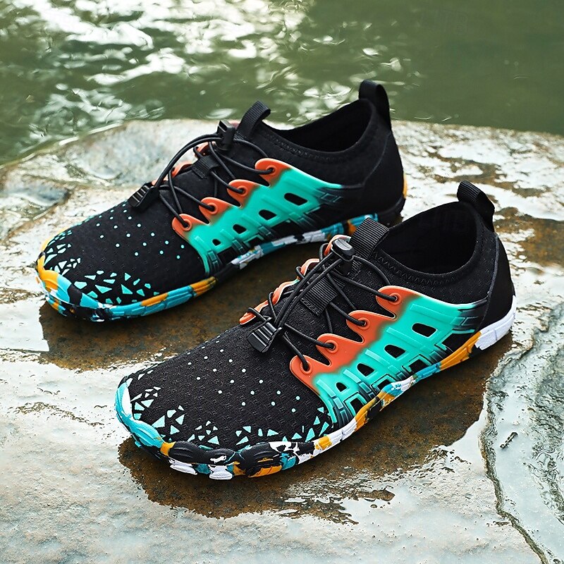 Men's Barefoot Trail Running Shoes - Water-Resistant, Colorful Tread, Secure Fit - Great for Hiking and Outdoor Adventures2