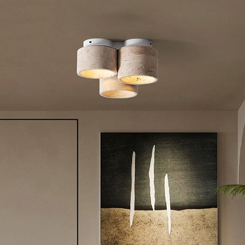 3-Light 24 cm Circle / Round Design Geometric Shapes Ceiling Lights Stone Artistic Style Vintage Style Classic Artistic Nature Inspired 110-120V 220-240V