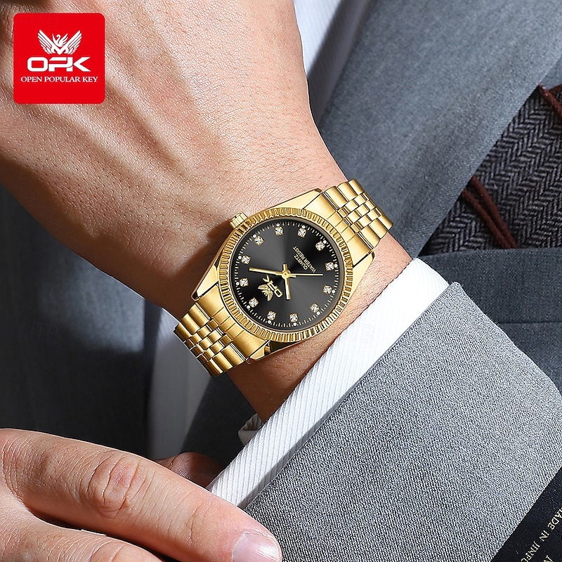 OPK Luxury Brand Watch Circular Dial Luminous Stainless Steel Men's Quartz Watch3