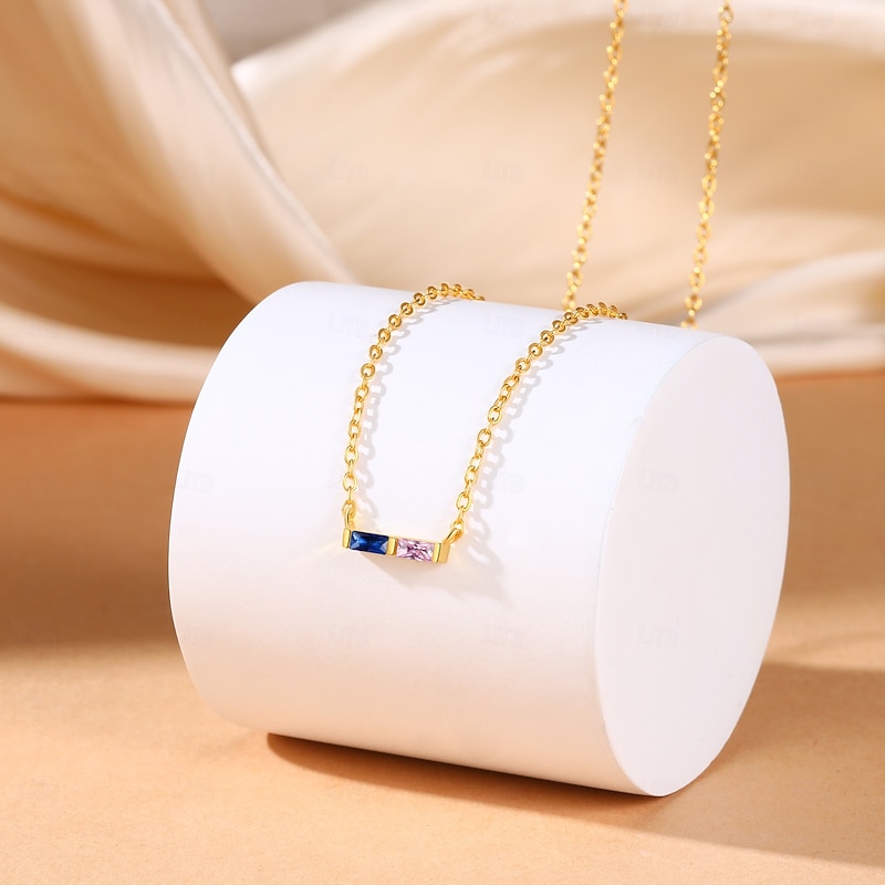 Personalized Custom Birthstone Necklace Custom Best Gift for Mom Jewelry with Unique Birthstone for Wife or Partner4