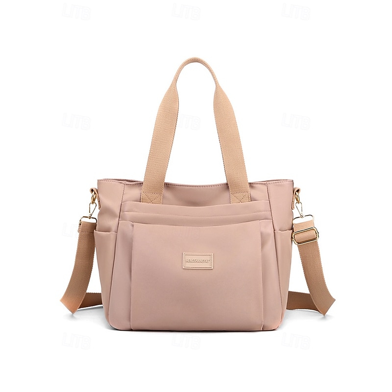 Women's Large Capacity Tote Bag – Waterproof Nylon Handbag with Multiple Pockets, Zipper Closure, and Shoulder Strap for Travel, Work and Daily Use3