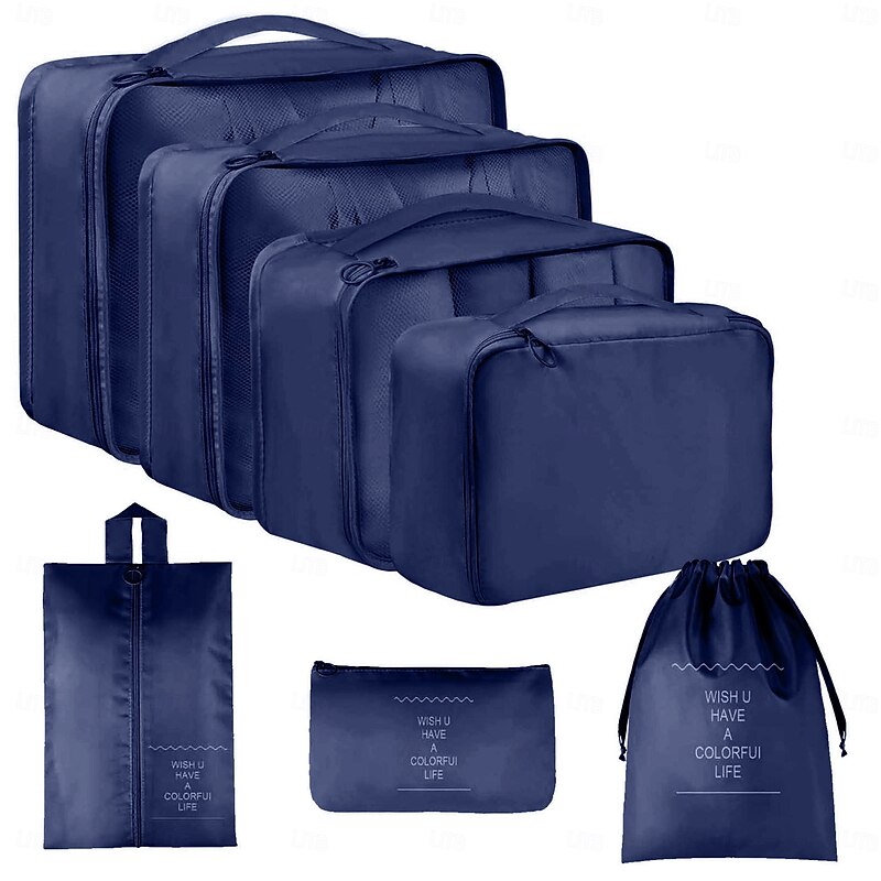 Compression Packing Cubes Set for Travel, Luggage Storage and Organizer, Folding Toiletry and Clothes Organizer