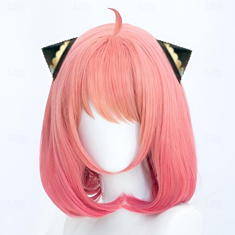 Cosplay Wigs Women's Bob With Bangs / Heat Resistant Fiber kinky Straight Pink Teen Adults' Anime Wig / Synthetic Hair