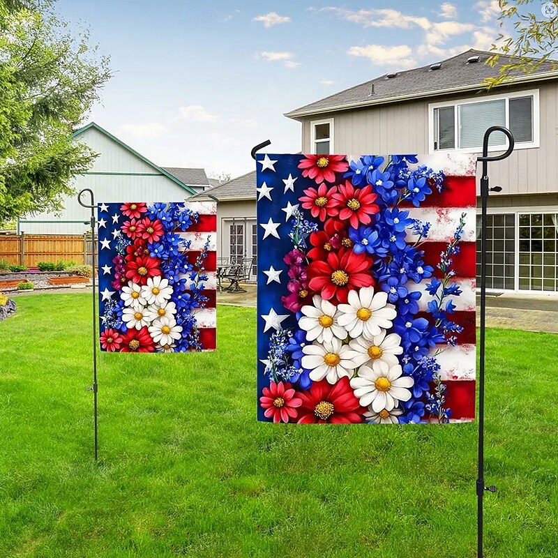 4th of July Door Decorations Door Covers and Patriotic Garden Flag American Indoor/Outdoor Patio Garden Independence Day4
