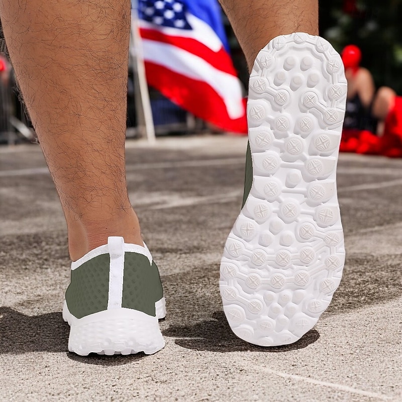 Men's Patriotic Breathable Slip-On Shoes - USA Flag Print Sneakers for Independence Day and Casual Wear4