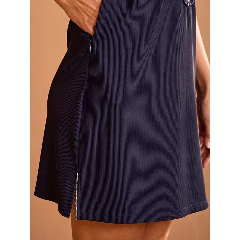 Women's Golf Dress Light Green Dark Navy Rose Red Sleeveless Dress Ladies Golf Attire Clothes Outfits Wear Apparel4