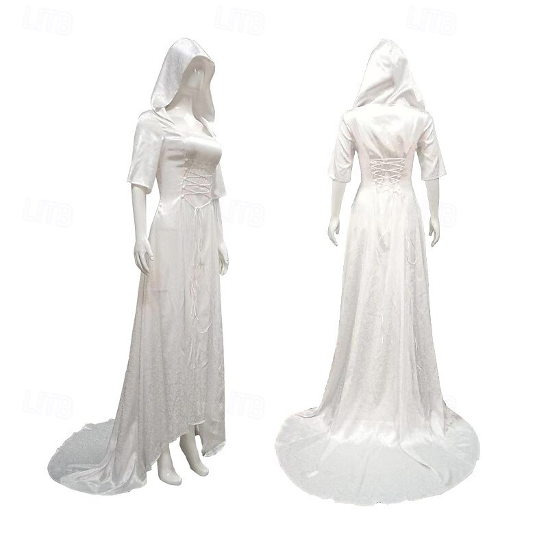 Retro Vintage Medieval Renaissance Floor Length Dress Viking Outlander Fancy Dress Women's Halloween Carnival Masquerade Party Adults' Dress