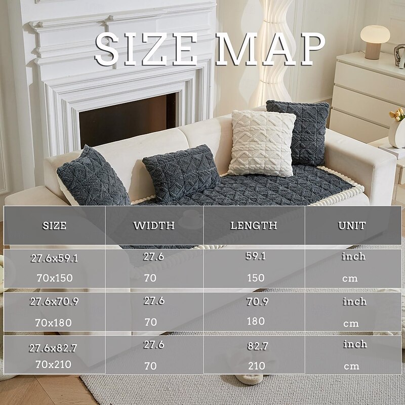 Couch Cover for Dogs Fuzzy Sofa Covers for Pet, Geometric Jacquard Coral Pet-Friendly Washable Non-Slip Sofas Slipcover Box Cushion Protector Pets Mat Dog Bed Mats4