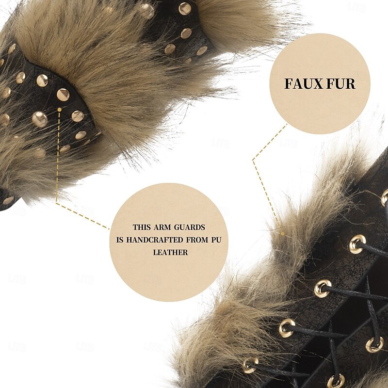 Retro Vintage Medieval Renaissance Armor Wristband Armband Fancy Dress Men's Celtic Carnival Masquerade LARP Adults' Wrist Brace All Seasons4