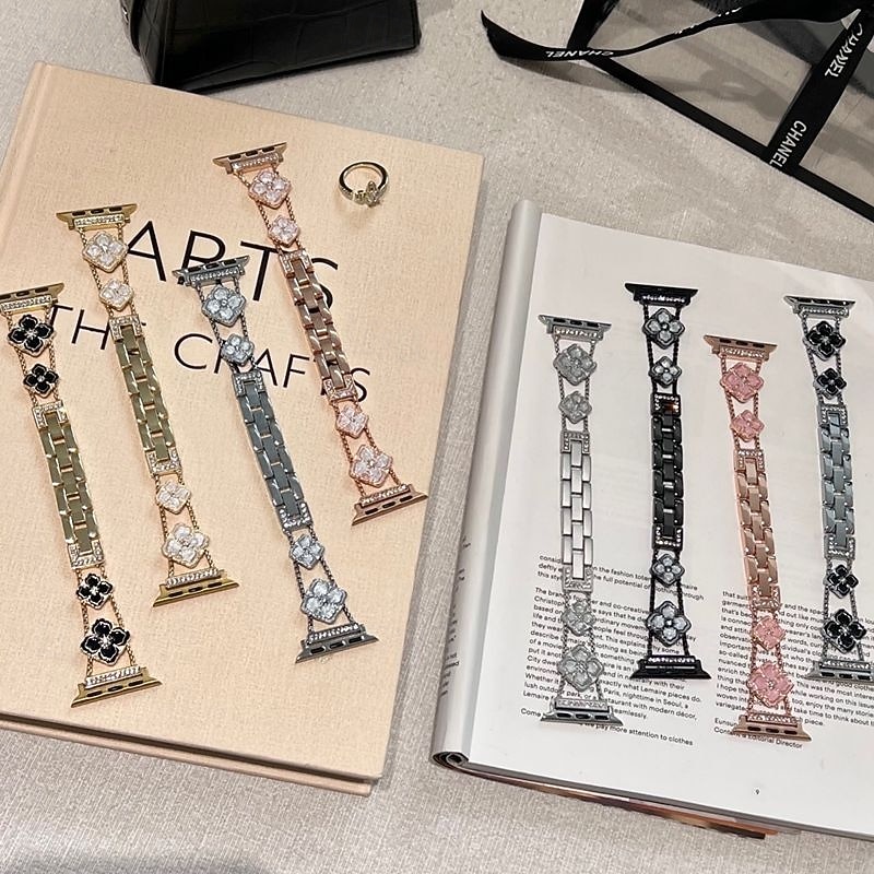 Solo Loop Compatible with Apple Watch band 38mm 40mm 41mm 42mm 44mm 45mm 49mm Women Luxury Alloy Strap Replacement Wristband for iwatch Ultra 2 Series 9 8 7 SE 6 5 4 3 2 1