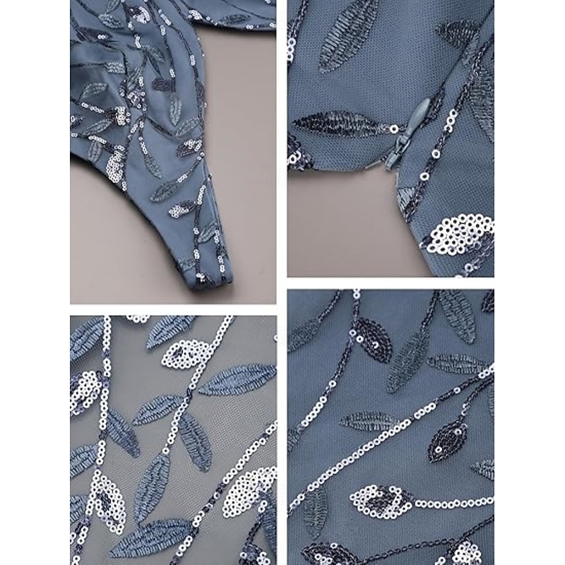 Mermaid / Trumpet Mother of the Bride Dress Wedding Guest Elegant V Neck Floor Length Lace Sleeveless with Lace4