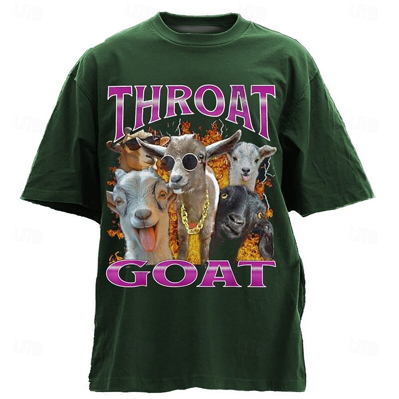 Men's Animal Funny T Shirt Half Sleeve T shirt 3D Print Crew Neck Shirt Designer Casual Party Holiday Deep Purple Black Green Summer Spring Clothing Apparel S M L XL XXL XXXL3