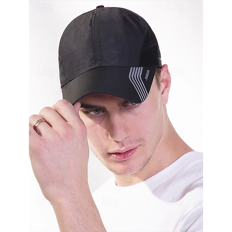 Men's Lightweight Breathable Golf Hat - Quick Dry Sports Cap with Mesh Panel, UV Protection, Adjustable for Outdoor Activities, Running, Tennis and Golf4