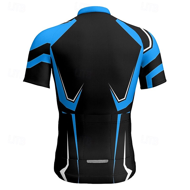 Men's Cycling Jersey Geometric Short Sleeve Bike Tee Tshirt Jersey with 3 Rear Pockets Mountain Bike MTB Quick Dry Anatomic Design Wicking Breathable Sports Yellow Red Blue Clothing Apparel2